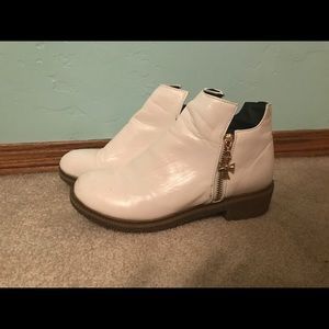 White ankle booties